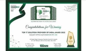 Digital Edge Recognizes Galaxy As "Top IT Solution Provider Of India" 2022